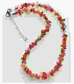 Ketting Carneool splitkralen, 44cm.