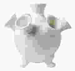 Tulpenvaas Delfts wit op pootjes, klein