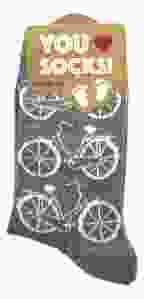 Damessokken "Fietsen" Grijs (35-41)