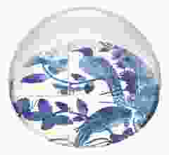 Presse Papier Bol Delfts Blauwe Vogel