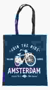Denim Tas "Fiets Amsterdam"