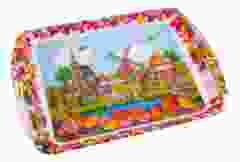 Dienblad Kleurrijk Dorp  (Groot) 