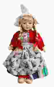 Klederdrachtpop meisje, 17cm