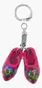 Sleutelhanger 2 Cyclaam houten klompjes 