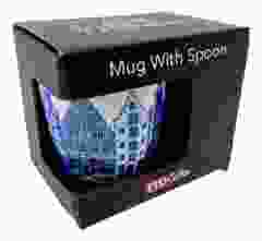 Espresso Mokje Grachtenpanden Blauw met Lepel