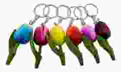 Cadeauset Sleutelhangers Set 6 Houten Tulp Holland, 8 cm