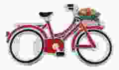 Flesopener Magneet "Rode Fiets met Tulpen"