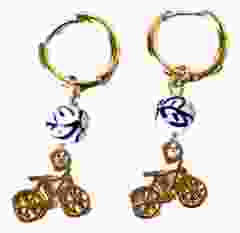 Oorbellen Fiets - Bedel - Goud - 4 cm