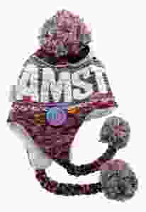 Flapmuts met Pompon "Amsterdam, Regenboog"