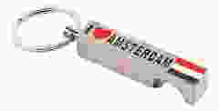 Sleutelhanger opener I love Amsterdam zilver