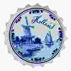 Flesopener / Koelkastmagneet "Delfts Blauwe Molen"