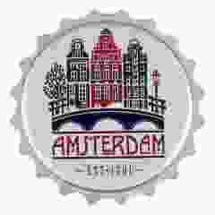 Flesopener Magneet Amsterdam Grachtenhuisjes