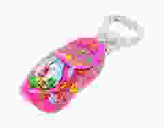 Houten klomp flesopener magenta, 8 cm 