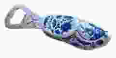 Houten klomp flesopener Delfts blauw, 8 cm