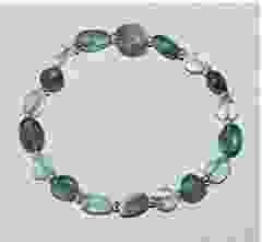 Armband Fluorietkralen met facetgeslepen hematietkraaltjes