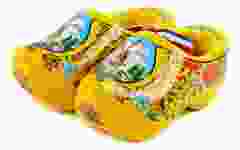 Set houten klompjes 10cm, Geel