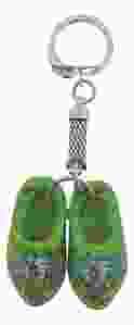 Sleutelhanger 2 Groene houten klompjes