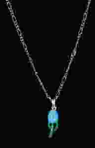 Halsketting met blauw tulpje 