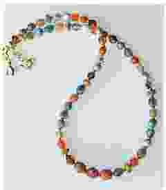 Kleurige ketting met facetgeslepen glaskralen, 45cm