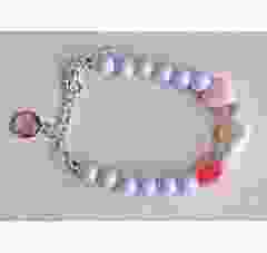 Kinderarmband Lila kralen met hartjes
