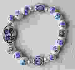 Bracelet with big delftblue tulip bead