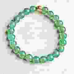 Armband groene Aventurijn kralen, goudkleurige kraal