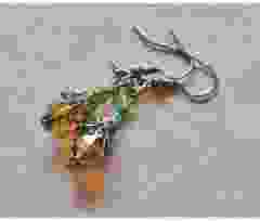 Oorbellen facetgeslepen topaz kralen met kralenkapje