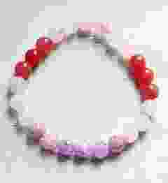 Jade en Rozekwarts 8mm armband, 19-20cm.