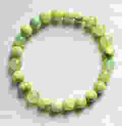 Armband 8mm zachtgroene jade kralen, 19cm.