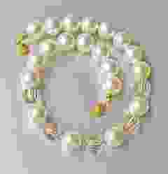 Halsketting matte acryl parels, swarovski bicones