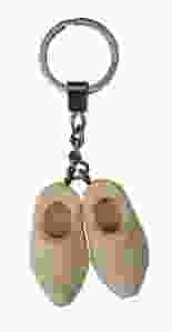 Sleutelhanger 2 blanke houten klompjes 