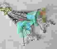 Oorbellen met Swarovski kralen, handbeschilderd kralenkapje