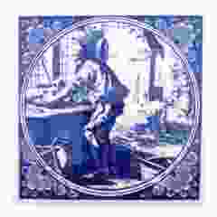 Delfts blauwe tegel - De Bakker, 15 cm 