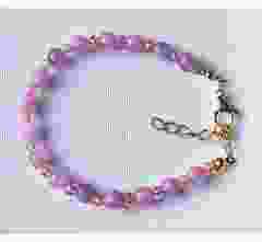 Armband lila-roze 6mm jade kralen 