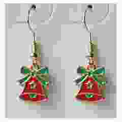 Kerst oorbellen kerstklokje met strik