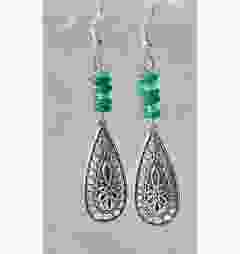 Oorbellen druppelhanger met jade