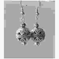 Oorbellen metalen kraal 14mm