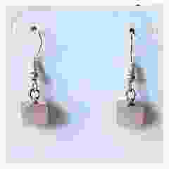 Hexagon rozekwarts oorbellen