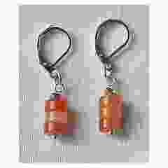 Oranje Aventurijn oorbellen, schijfjes