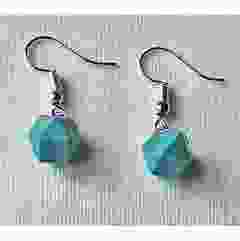 Oorbellen turkoois facetgeslepen 10x10mm