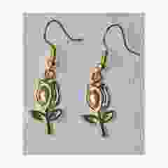 Oorbellen tulpje, goldplated roestvrij staal