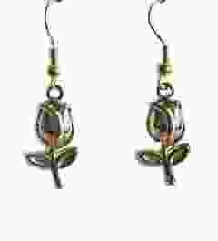 Oorbellen tulpje, goldplated roestvrij staal