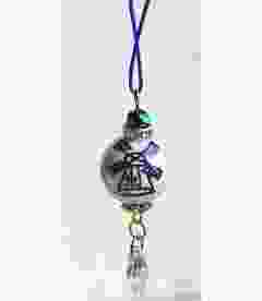 Christmas pendant delftblue mill with facetted blue bead