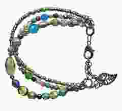 Armband facetgeslepen kralen, 3 rijen