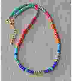 Necklace with brightly colored Miyuki 4mm seed beads