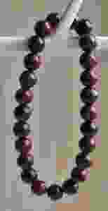 Bracelet 8mm dark red-brown Jasper beads 21cm