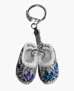 Sleutelhanger 2 delfts blauwe houten klompjes 