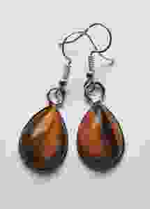 Set Tiger eye drop earrings 18x13mm