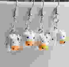 Set oorbellen koetjes 