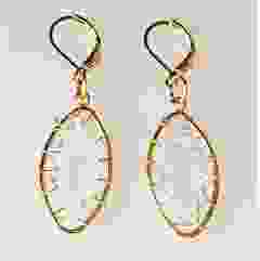 Gold plated and crystal earrings with stainless steel earrings